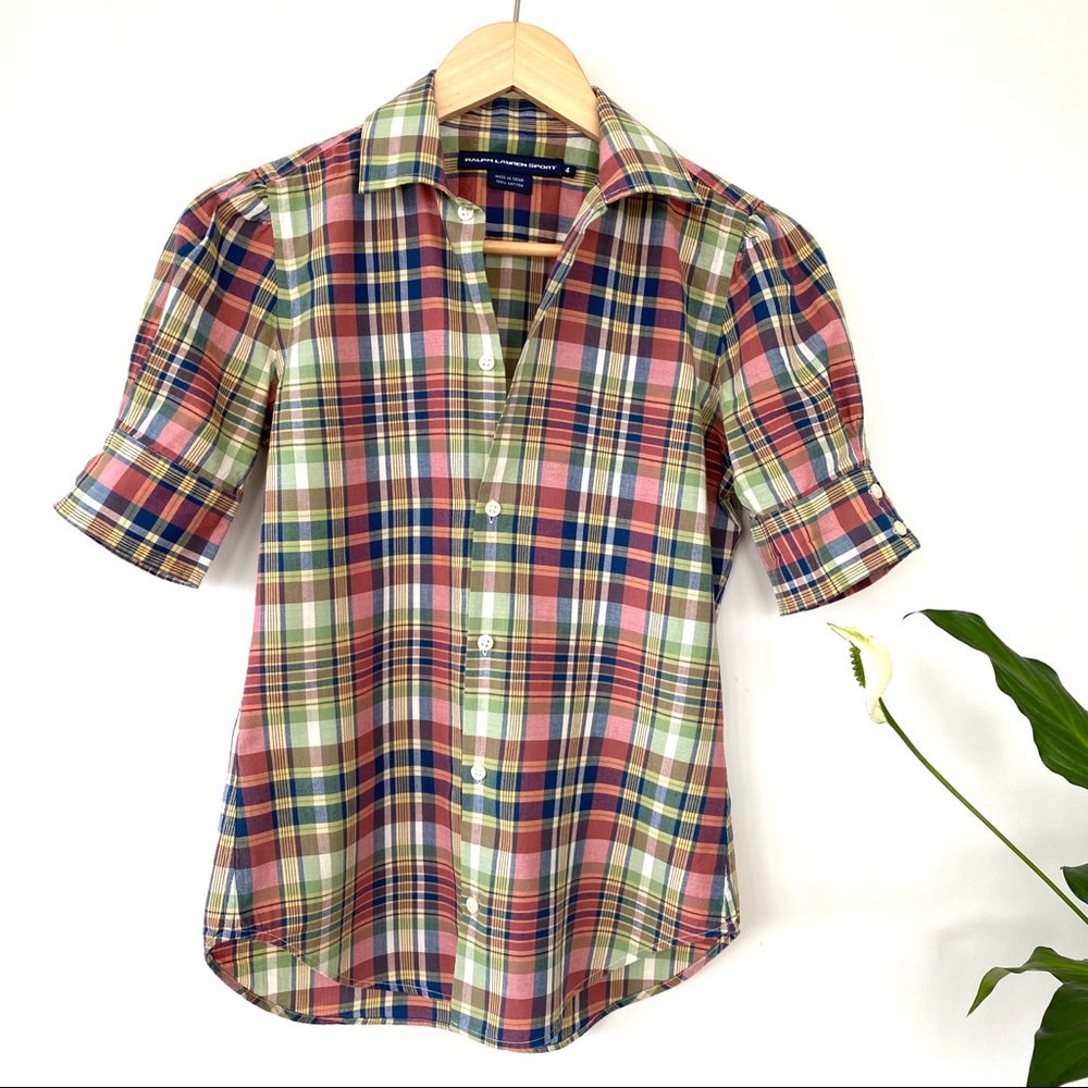 Ralph Lauren fitted plaid top